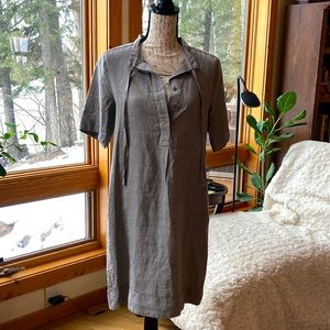 100% Linen Shirt Dress by Wrap | London